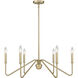 Kennedy 6 Light 29.75 inch Brushed Champagne Bronze Chandelier Ceiling Light in No Shade